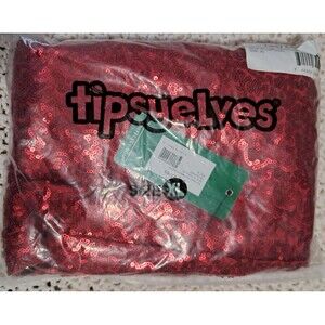 TIPSY ELVES ☆ Red Sparkle Sequin Leggings ☆ Lined Stretch ☆ Size XL ☆ NEW